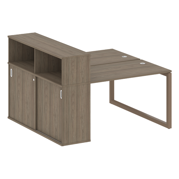 Metal System Quattro Р. ст. с шкафом-купе на О-образном м/к 50БО.РС-СШК-2.2 Т Вяз/Мокко металл 1610*1475*1098 - Вид 1