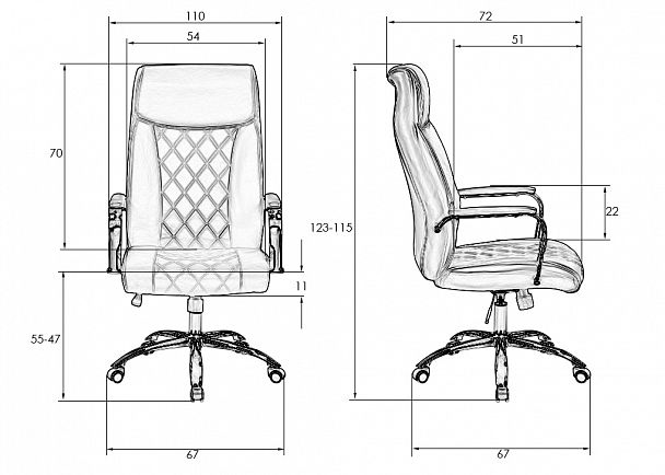 Офисное кресло для руководителей DOBRIN HARRY (бежевый) - Вид 11