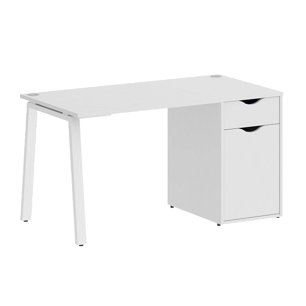 Home Office Стол письменный VR.SP-3-138.1.A Белый/Белый металл 1380*720*750 - Вид 1