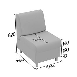 (kle9-kbp) Кресельная секция Клерк 9 без подлокотников - Фото предпросмотра