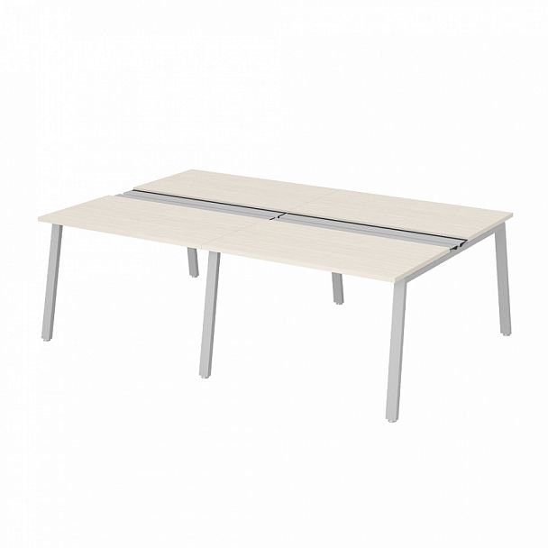 Рабочая станция на металлокаркасе с щетками "Столы для персонала" ПК-ТНП-СР280Х160Н4/МКА/БЭ/КК-В2-940 дуб альпийский - Вид 1