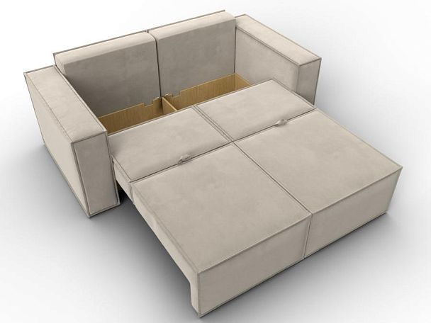 Диван прямой Куба мини Микровельвет бежевый - Вид 8