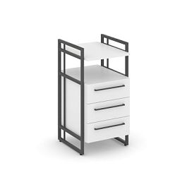 Rift Direct Тумба приставная RF.TPRR-001 Белый Бриллиант/Металл Антрацит 424*500*821 - Фото предпросмотра