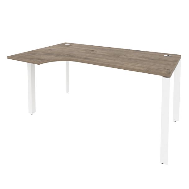 Onix Стол эргономичный левый на П-образном м/к O.MP-SA-1 (L) Тиквуд темный/Белый металл 1580*980*750 (720/460) - Вид 1