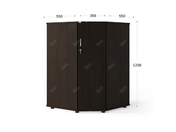 UNITY PШ-80Г ВЕНГЕ Угловой шкаф закрытый 800х800х1208 - Вид 1