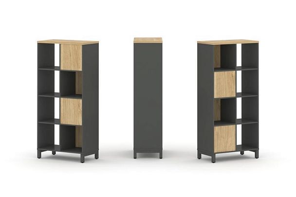 Стайл Проджект Набор стеллажа 2-х сторон., 4 яр. SN.NSD-421 Антрацит/Тиквуд Светлый/Металл Антрацит - Вид 1