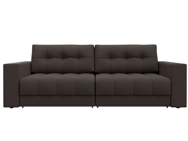 Диван прямой с декором Лига-049 НПБ Рогожка коричневый - Вид 2