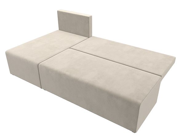 Угловой диван Поло левый (полностью микровельвет бежевый) - Вид 8