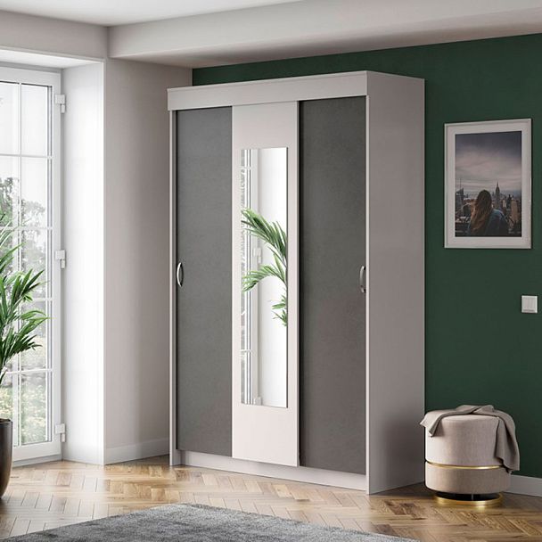 шкаф-купе Бассо серый/антрацит - Вид 3