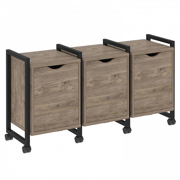 Тумба на колесах наборная "Loft" VR.L-TN-5.K тиквуд темный/черный - Вид 1