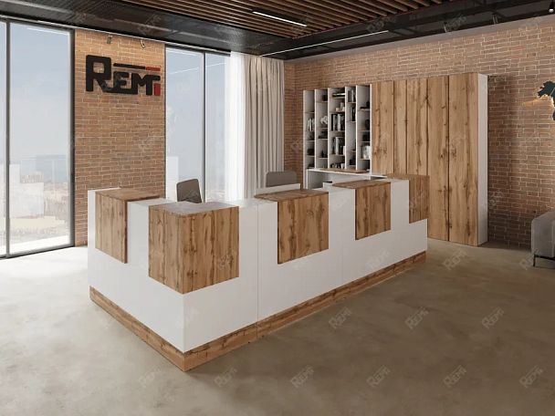 RTD094-340-V ТАНДЕМ / TANDEM Стойка ресепшн П-образная -340 3400х700х1200 Вотан - Вид 4