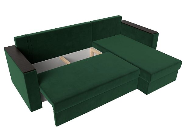 Угловой диван Атланта Лайт Б/С правый (полностью велюр зеленый) - Вид 8