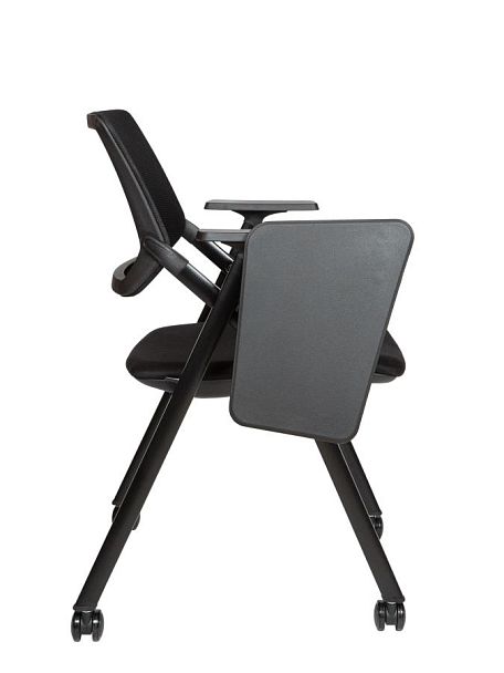 Стул / Step M+R / черный пластик / черная сетка / черная ткань/ пюпитр/ролики - Вид 6