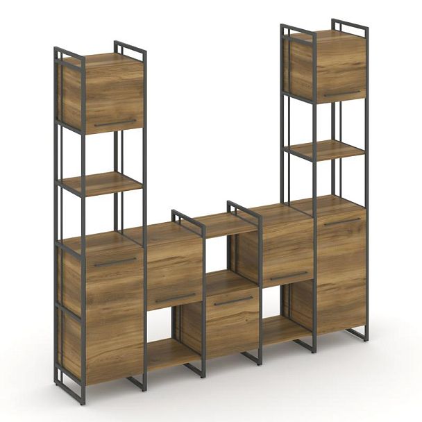 Rift Шкаф комбинированый RF.NS-001 Сандал Янтарный/Металл Антрацит 2020*396*2010 - Вид 1