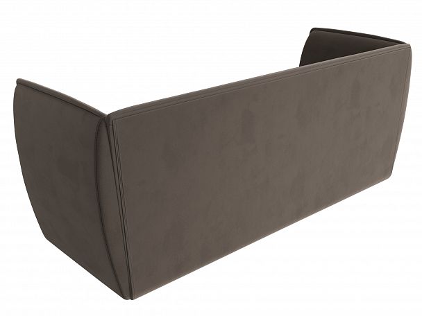 Прямой диван Бергамо 3-х местный (полностью велюр коричневый) - Вид 6