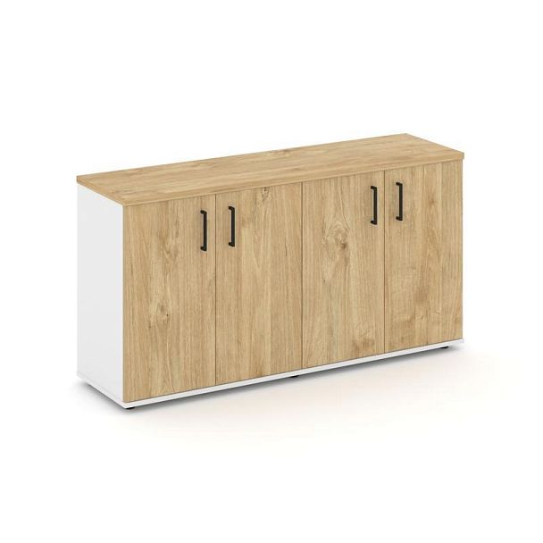 Стайл Проджект Тумба опорная/приставная SN.TOP-132 Белый/Тиквуд Светлый/Черный Ручки 1432*400*750 - Вид 1