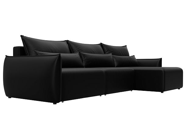 Диван угловой Лига-051 НПБ Лонг угол универсальный Экокожа черный - Вид 3