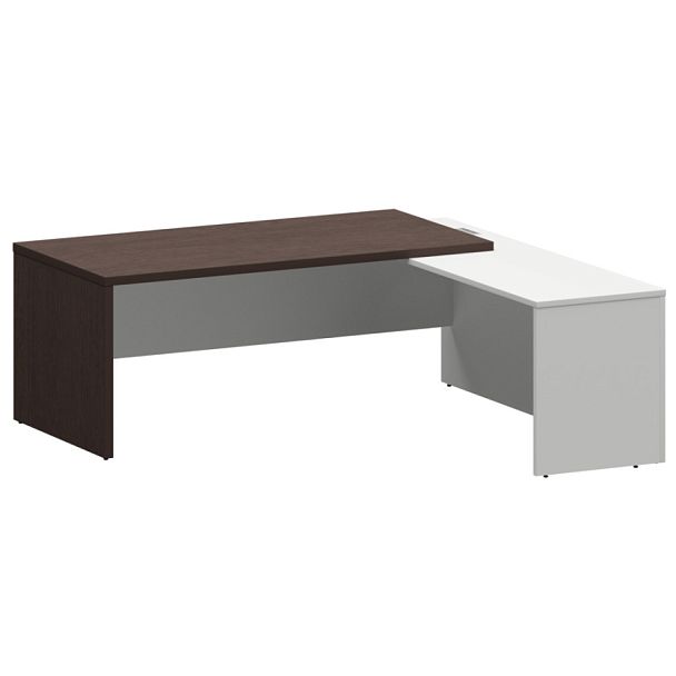 Стол руководителя правый KZP-20R Дуб венге/Белый 2000x2000x750 Кортез - Вид 1