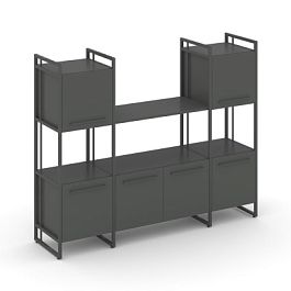 Rift Шкаф комбинированый RF.NS-002 Антрацит/Металл Антрацит 1598*396*1286 - Фото предпросмотра