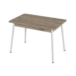 Стол Лион 1 ЛДСП (Подстолье косое белое) НЕ ВЫБИРАТЬ Дуб крафт серый - Фото предпросмотра