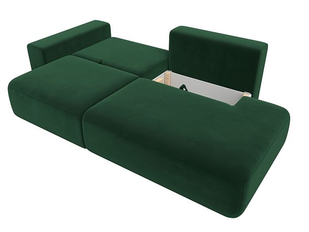 Диван прямой Лига-036 Модерн подлокотник слева Велюр зеленый - Вид 8