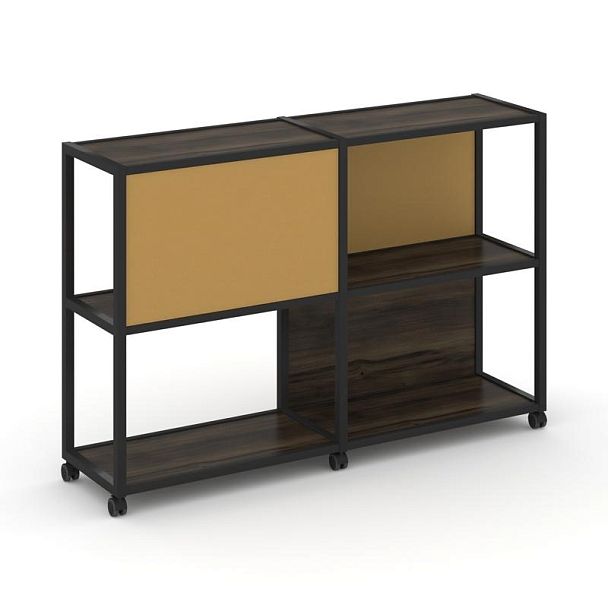 Shelf Mobile Стеллаж 3 уровня 2 секции VR.LT-STK-313.06 Дуб Мали/Металл Черный/W-31 1170*400*1046 - Вид 1