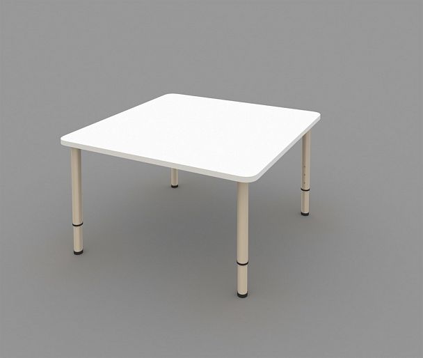 Детский стол 4-х местный (800х800), белый, гр.0-3 - Вид 1
