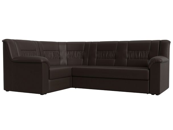 Угловой диван Карелия левый угол (полностью экокожа коричневая) - Вид 1