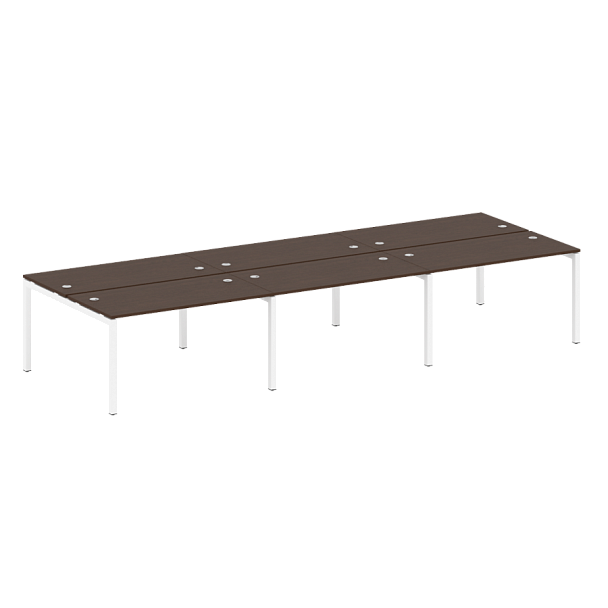 Metal System Quattro Р. ст. на 6 раб. места на П-образном м/к 50БП.СМ-6.3 Венге/Белый металл 4200*1475*750 - Вид 1