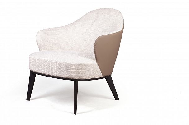 Лаунж кресло Leslie рогожка комби бежевый - Вид 2