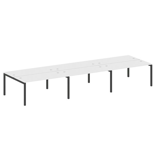 Metal System Quattro Р. ст. на 6 раб. места на П-образном м/к 50БП.СМ-6.4 Белый/Антрацит металл 4800*1475*750 - Вид 1