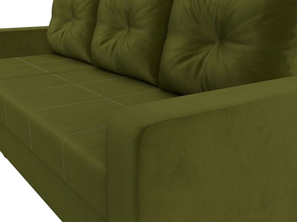 Диван угловой Ливерпуль Лайт левый угол Микровельвет зеленый - Вид 4
