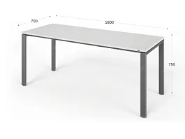 UNITY РМС7-18 БЕЛЫЙ Стол на металлокаркасе прямой 1800х700х750 - Фото предпросмотра