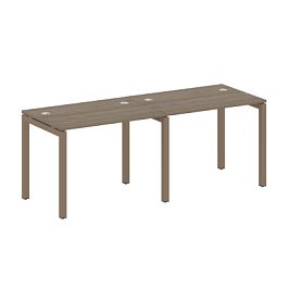 Metal System Quattro Р. ст. на 2 раб. места на П-образном м/к 50БП.СМ-2.1 Вяз/Мокко металл 2000*720*750 - Фото предпросмотра