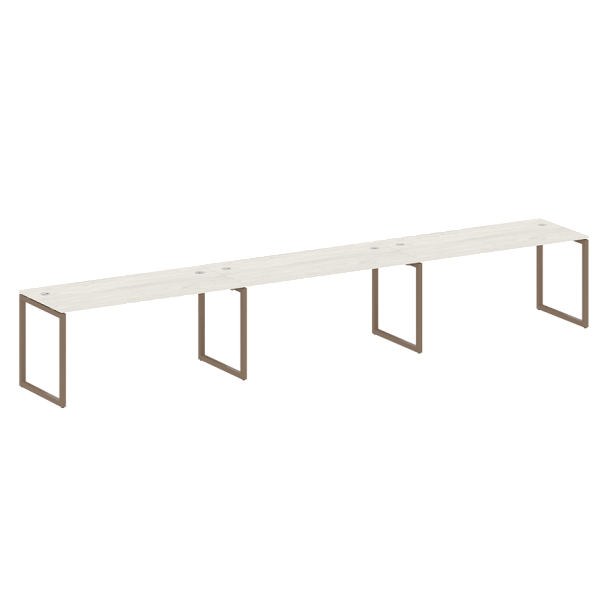 Metal System Quattro Р. ст. на 3 раб. места на О-образном м/к 40БО.СМ-3.4 Дуб наварра/Мокко металл 4800*720*750 - Вид 1