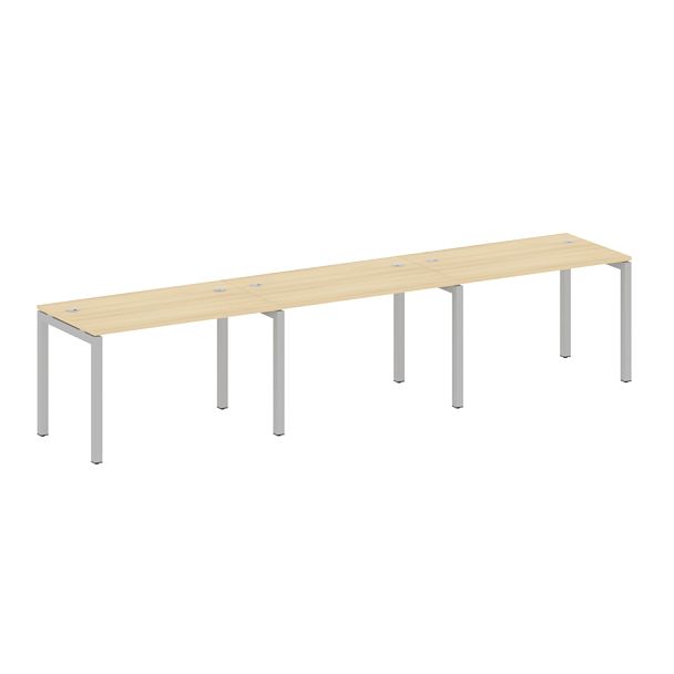 Metal System Quattro Р. ст. на 3 раб. места на П-образном м/к 50БП.СМ-3.2 Акация/Серый металл 3600*720*750 - Вид 1