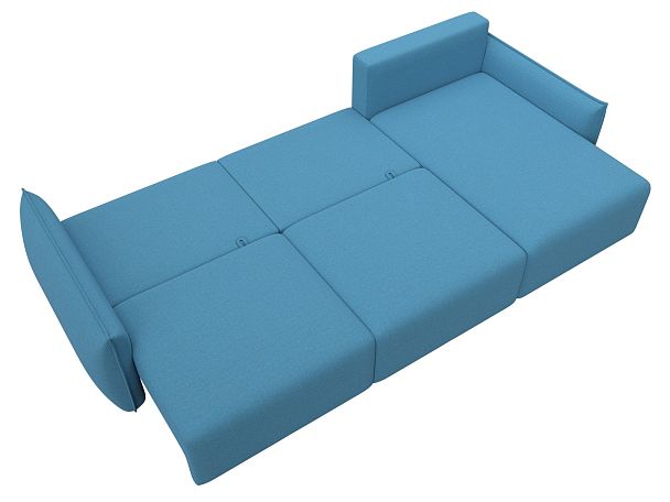Диван угловой Лига-051 НПБ Лонг угол универсальный Рогожка голубой - Вид 9