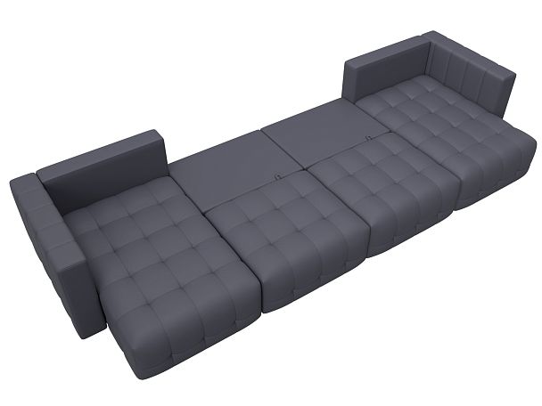 Диван П-образный Лига-052 НПБ Лонг Экокожа серый - Вид 9