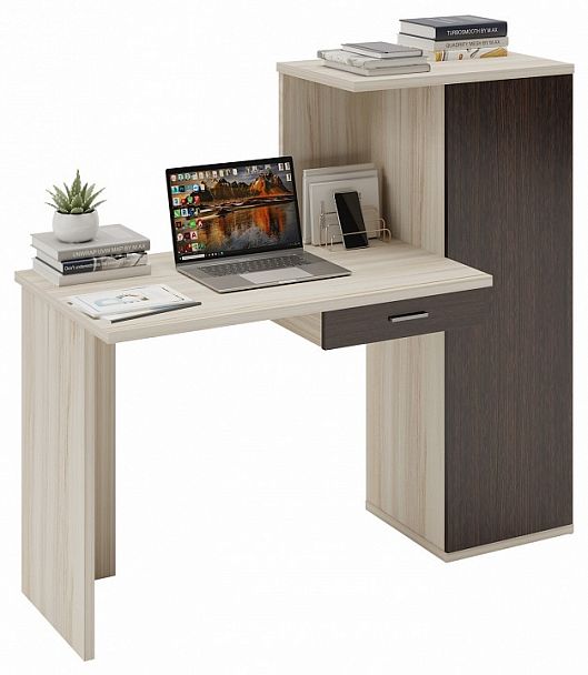 Стол письменный Домино Lite СКЛ-ПРЯМ100+ШК Венге/Карамель - Вид 2