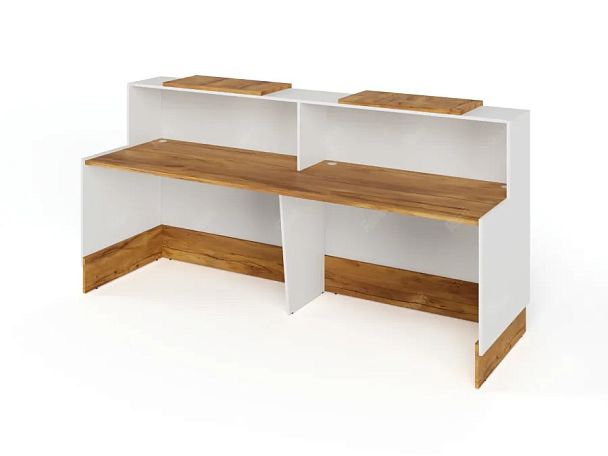 RTD085-240-ME ТАНДЕМ / TANDEM Стойка ресепшн 2-240 2400х700х1200 Таксония медовая - Вид 2