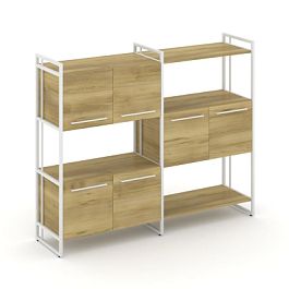 Rift Шкаф комбинированый RF.NS-004 Дуб Винченцо/Металл Белый 1576*396*1286 - Фото предпросмотра