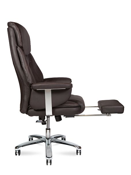 Кресло Парламент / (brown) сталь + хром / темно-коричневая экокожа - Вид 7