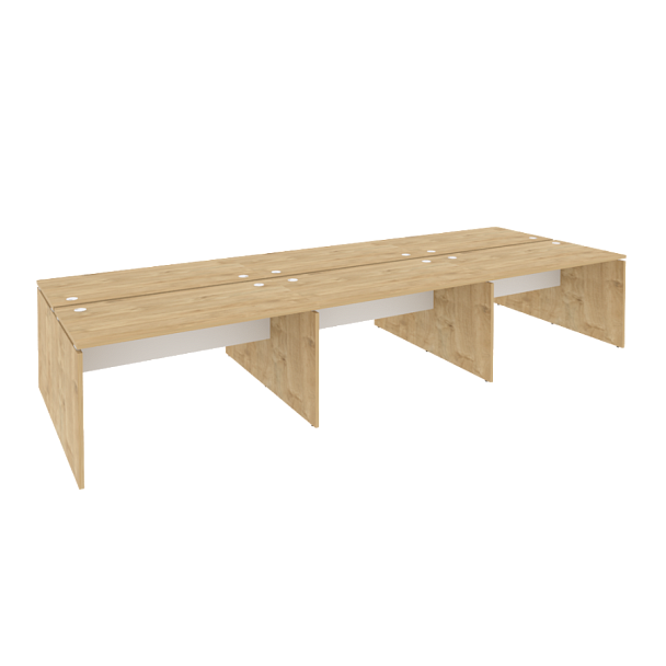 Onix Рабочая станция O.D.RS-6.3.7 Тиквуд светлый/Белый бриллиант 4140*1475*750 - Вид 1