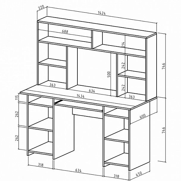Стол компьютерный Лайт-6К СН - Вид 2