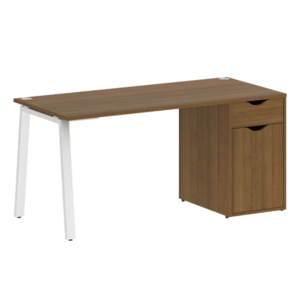 Home Office Стол письменный VR.SP-3-158.1.A Орех/Белый металл 1580*720*750 - Вид 1