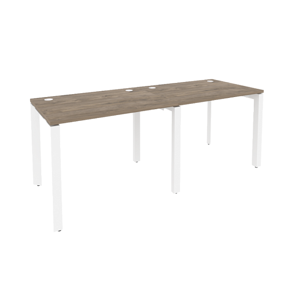 Onix Рабочая станция на П-образном м/к O.MP-RS-2.1.7 Тиквуд темный/Белый металл 1960*720*750 - Вид 1