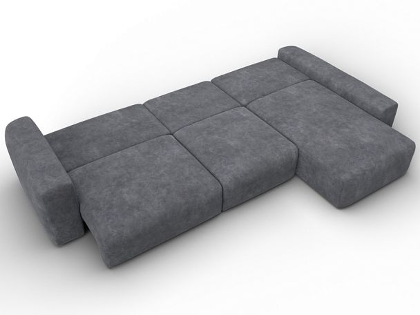 Диван угловой Лига-066 НПБ Лонг угол правый Велюр серый - Вид 11