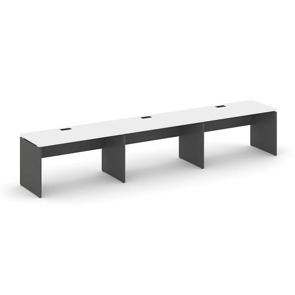 Стайл Проджект Рабочая станция 1 сторон. SN-D.ORS-053 Белый/Антрацит NEW/Черная Заглушка 4140*800*75 - Вид 1