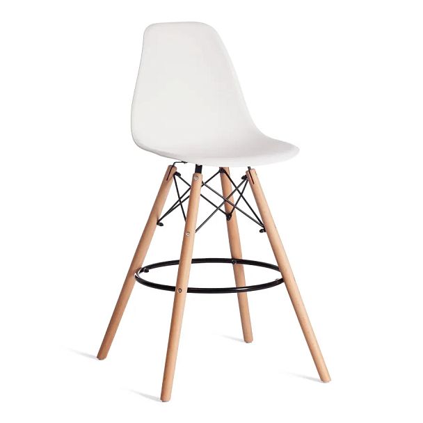 Стул барный Синди Бар Чаир/Cindy Bar Chair (мод.80-1)/2 шт. в упаковке, дерево бук/металл/пластик, White (Белый) 70029/ натуральный - Вид 1