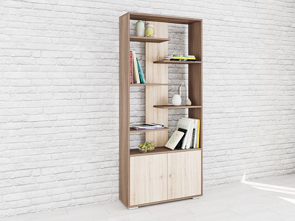 Стеллаж Ромео-4 (1800х800х250) ясень шимо/дуб сонома - Вид 1